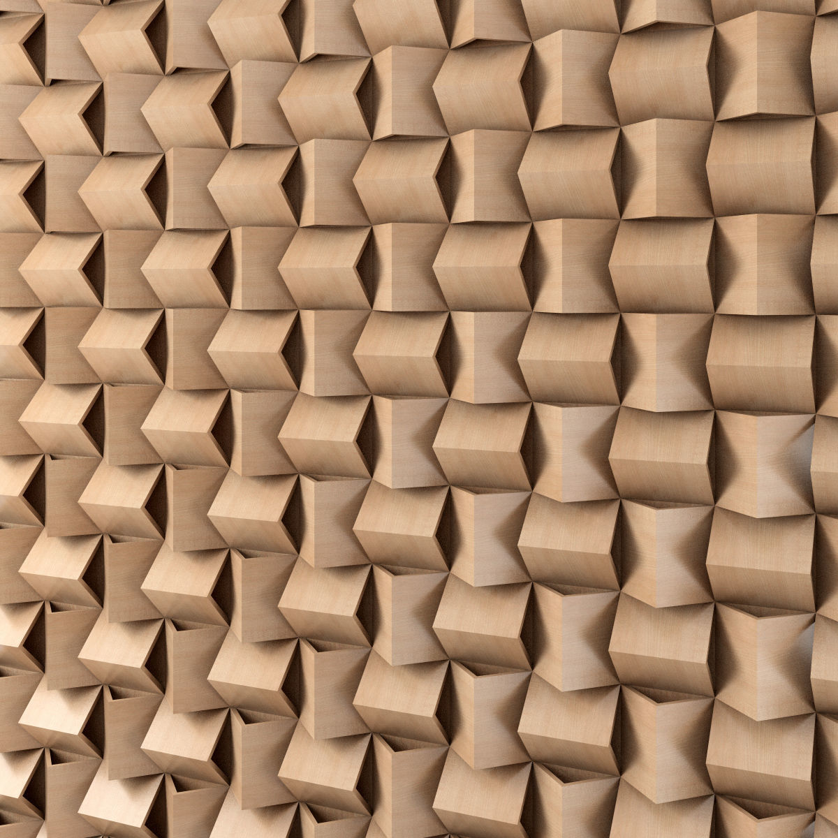 Triangle Diffuser - recording studio wall panel 3D model_2