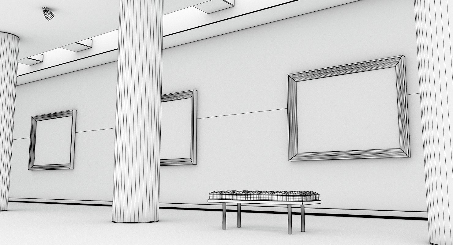 Art Gallery Interior 3D model_19