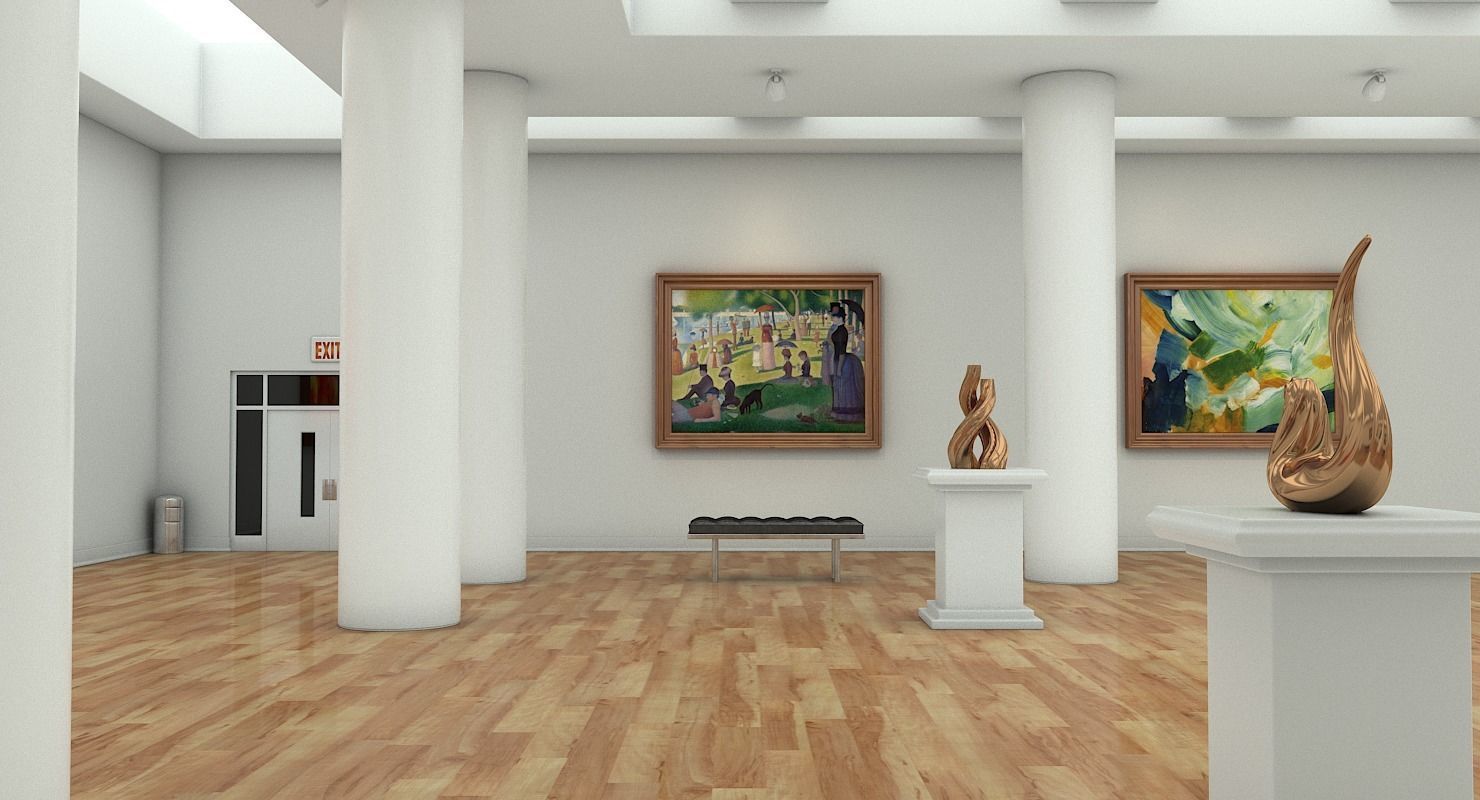 Art Gallery Interior 3D model_12