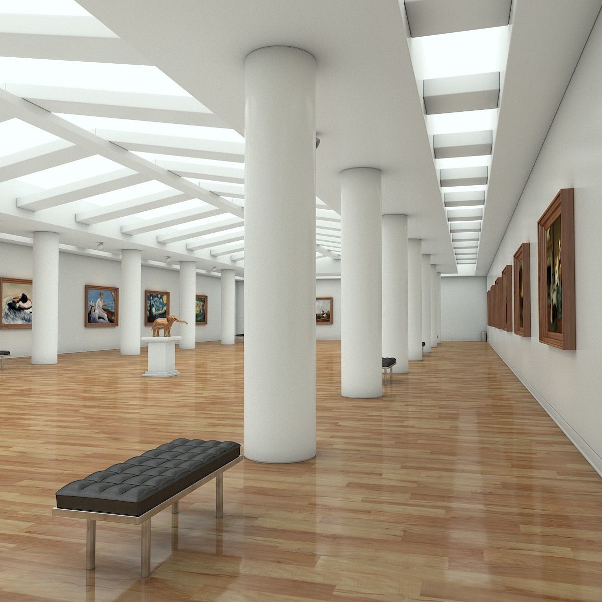 Art Gallery Interior 3D model_1