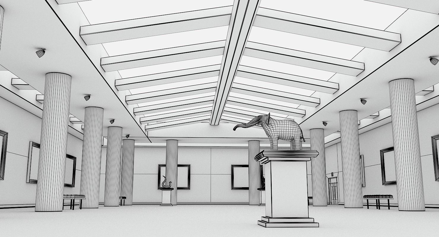 Art Gallery Interior 3D model_20
