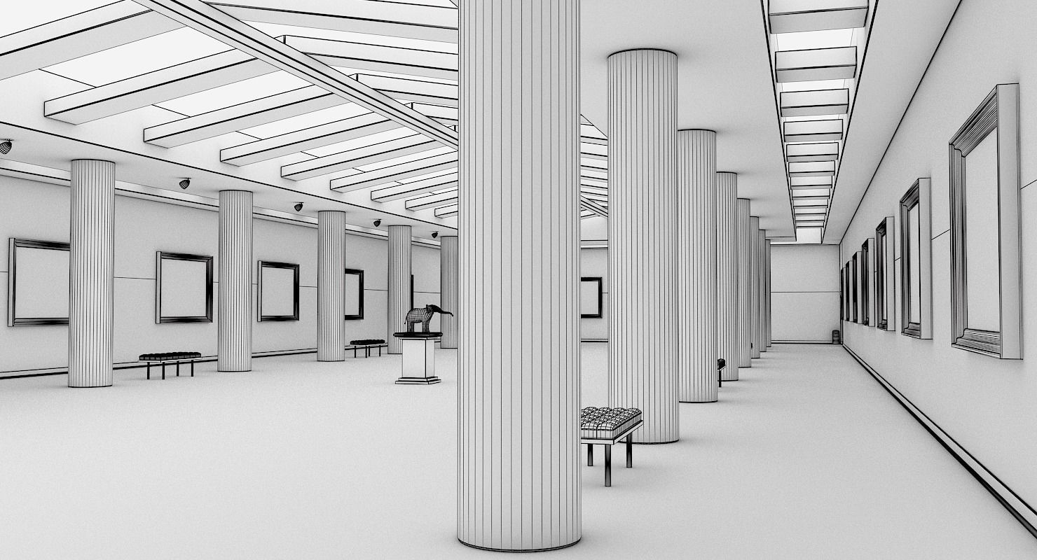 Art Gallery Interior 3D model_17