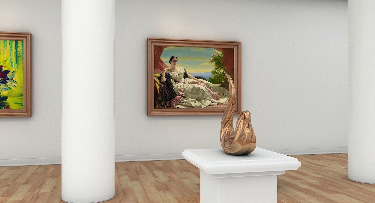 Art Gallery Interior 3D model_7