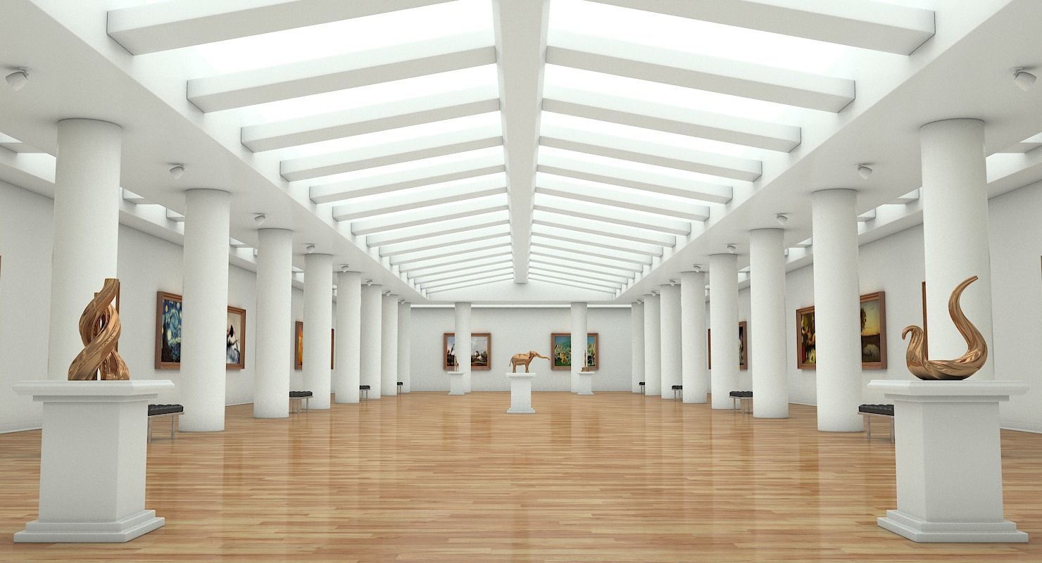 Art Gallery Interior 3D model_5