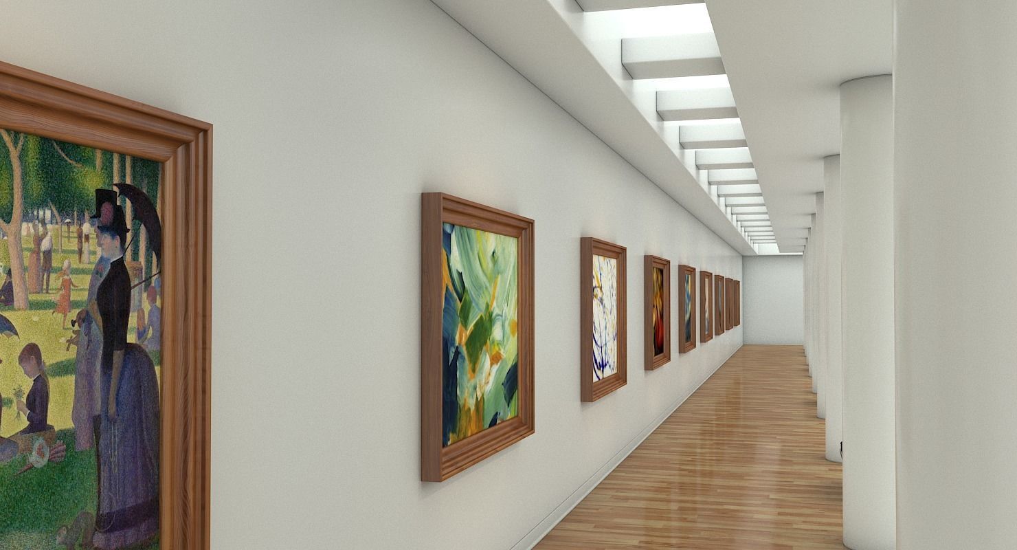 Art Gallery Interior 3D model_2