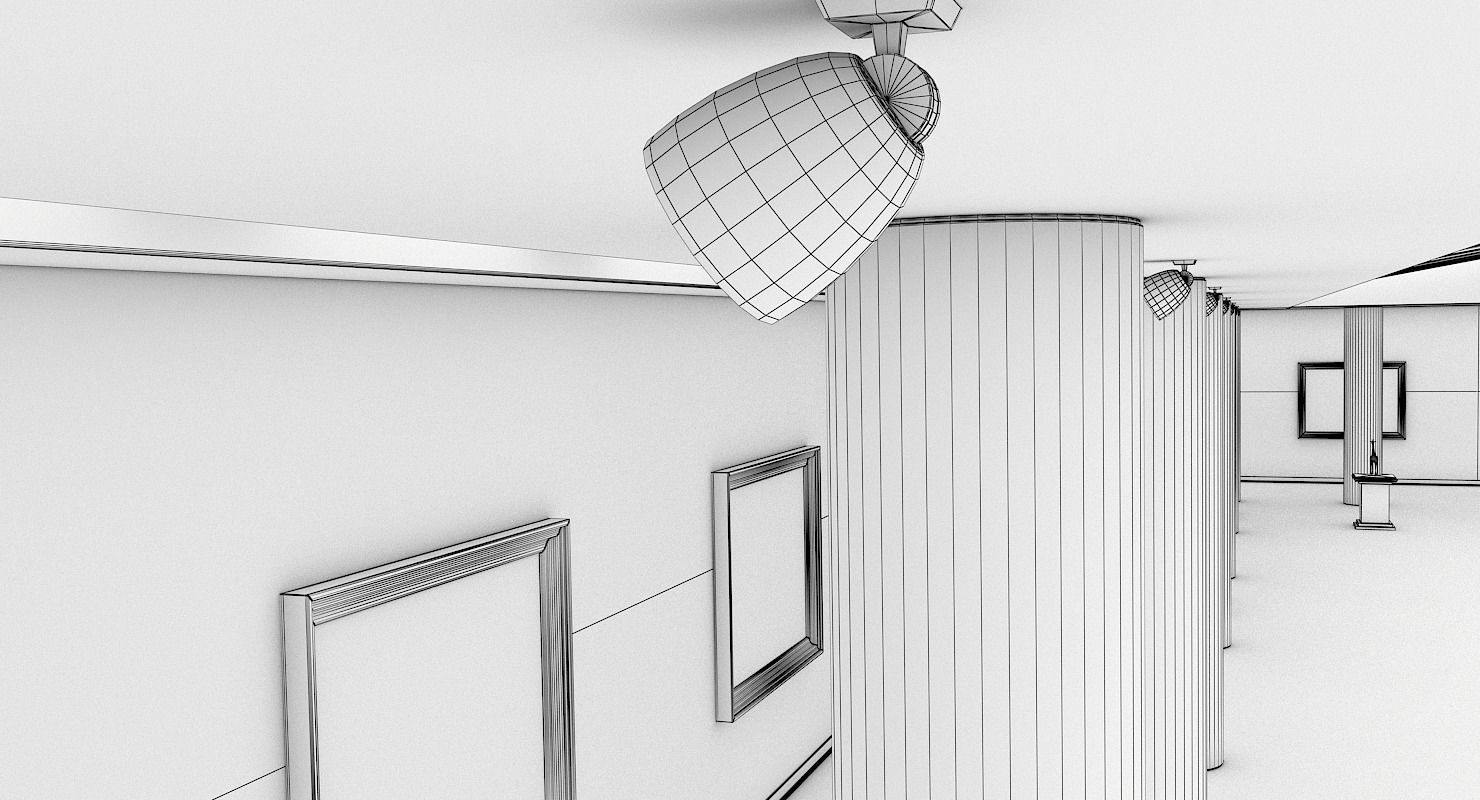 Art Gallery Interior 3D model_21