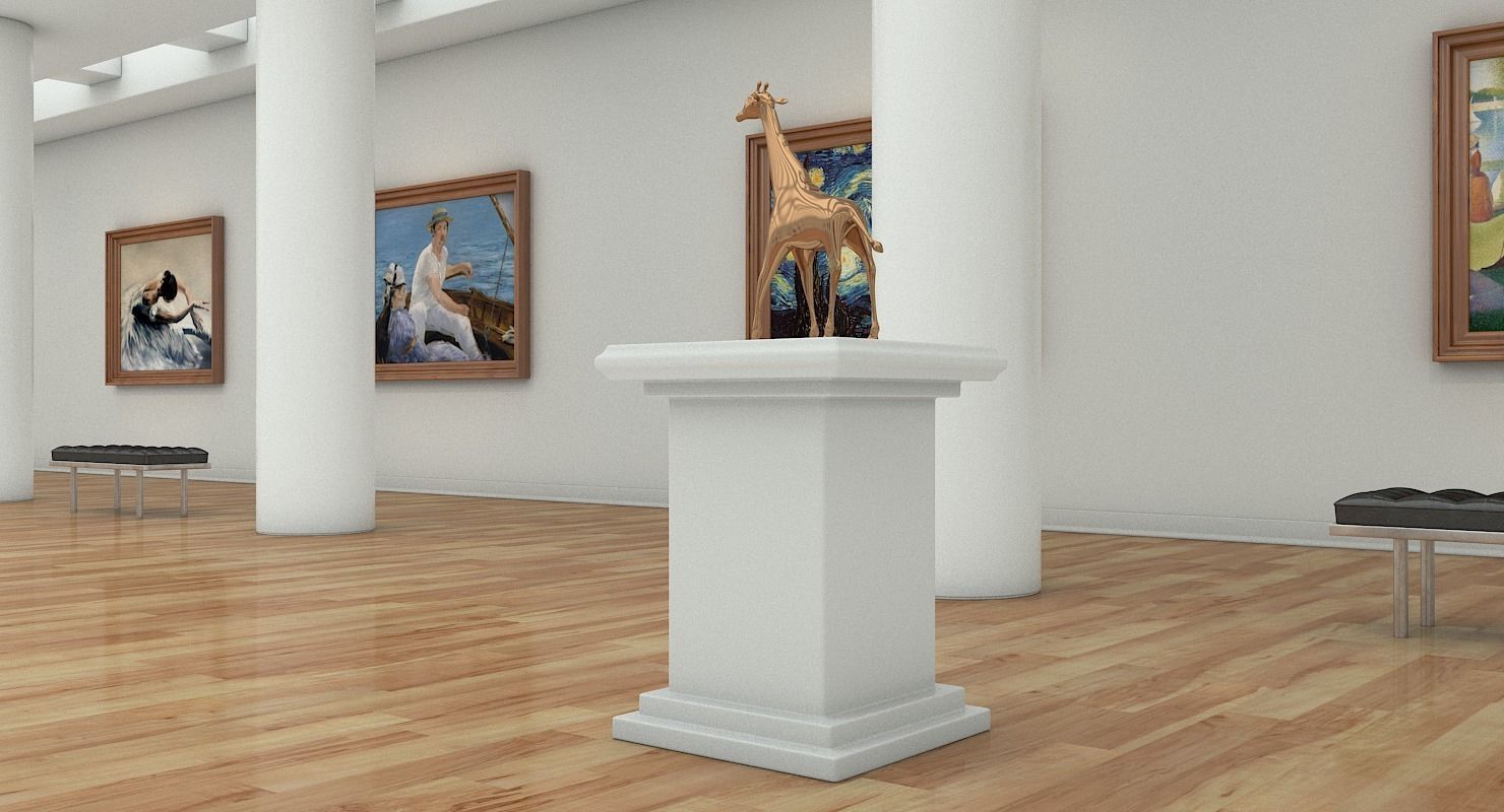Art Gallery Interior 3D model_9