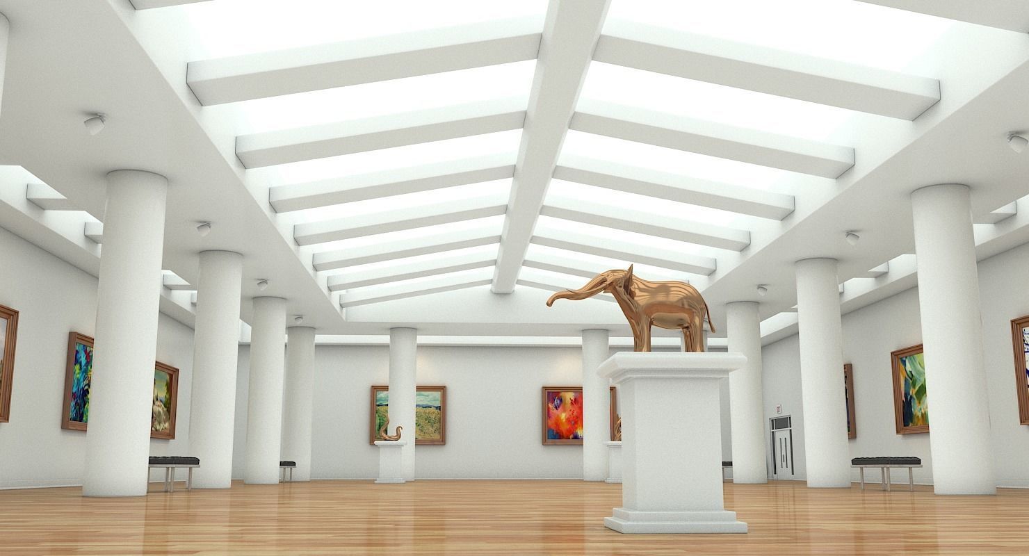 Art Gallery Interior 3D model_11