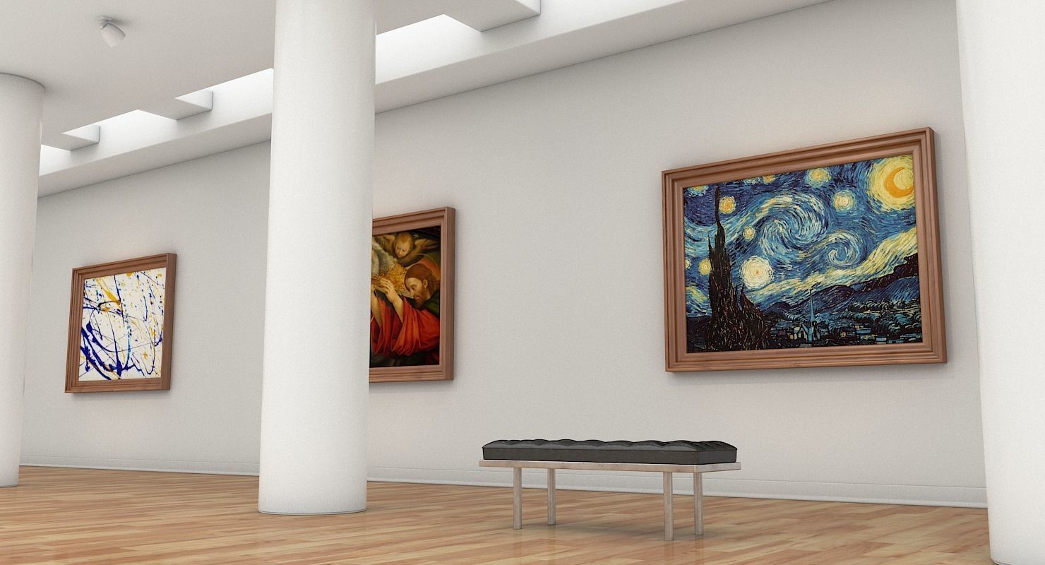 Art Gallery Interior 3D model_3