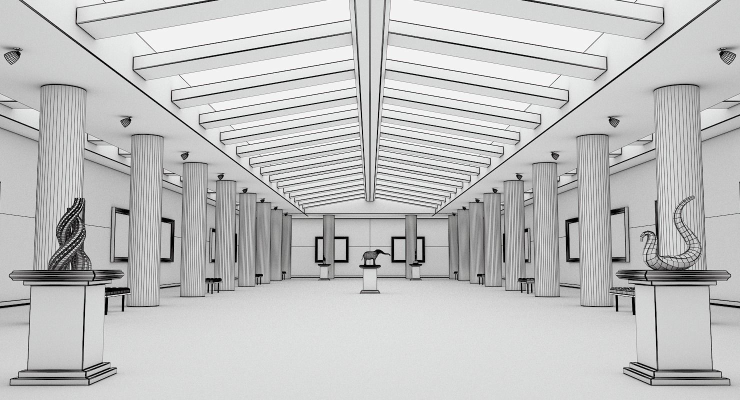 Art Gallery Interior 3D model_18