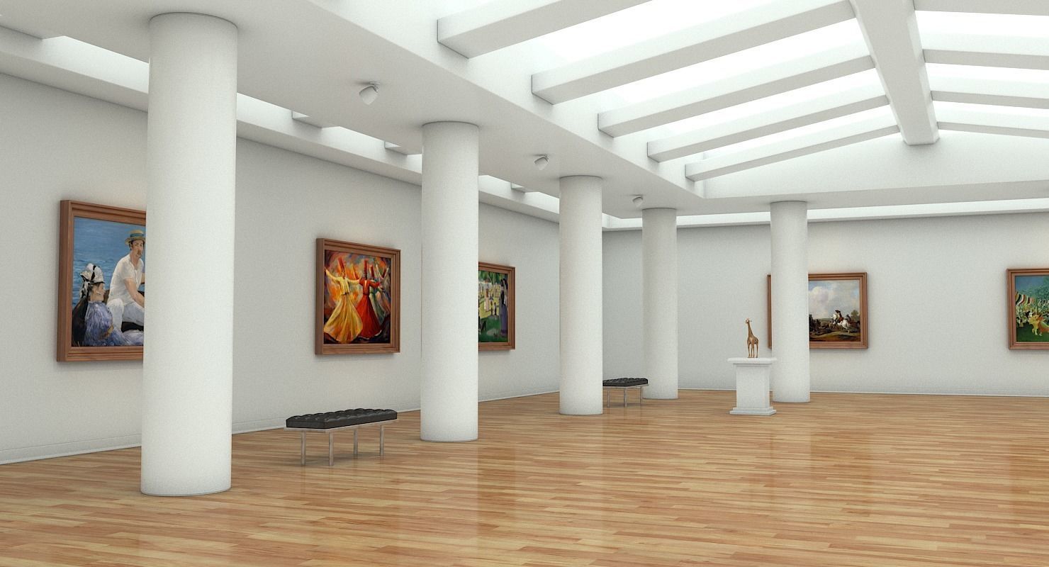 Art Gallery Interior 3D model_13