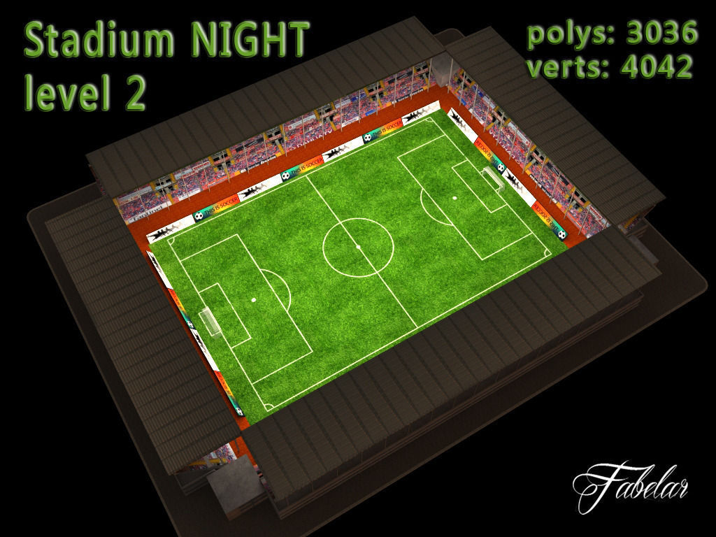 Stadium Level 2 Night Low-poly 3D model_1