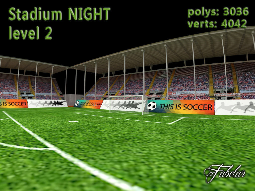 Stadium Level 2 Night Low-poly 3D model_5