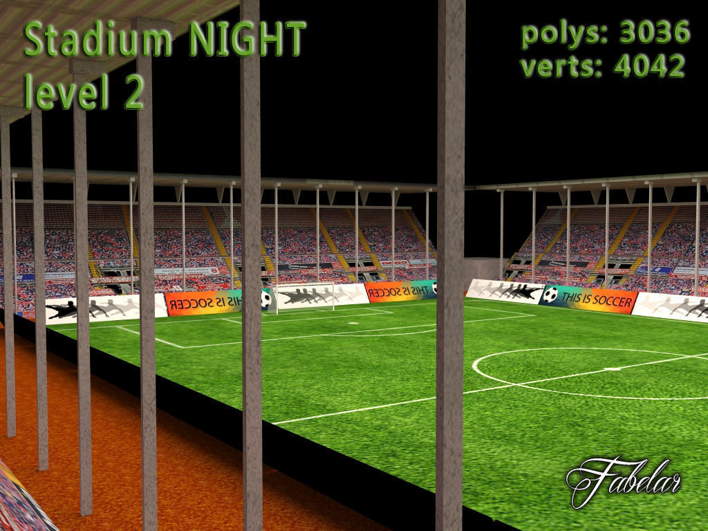 Stadium Level 2 Night Low-poly 3D model_2