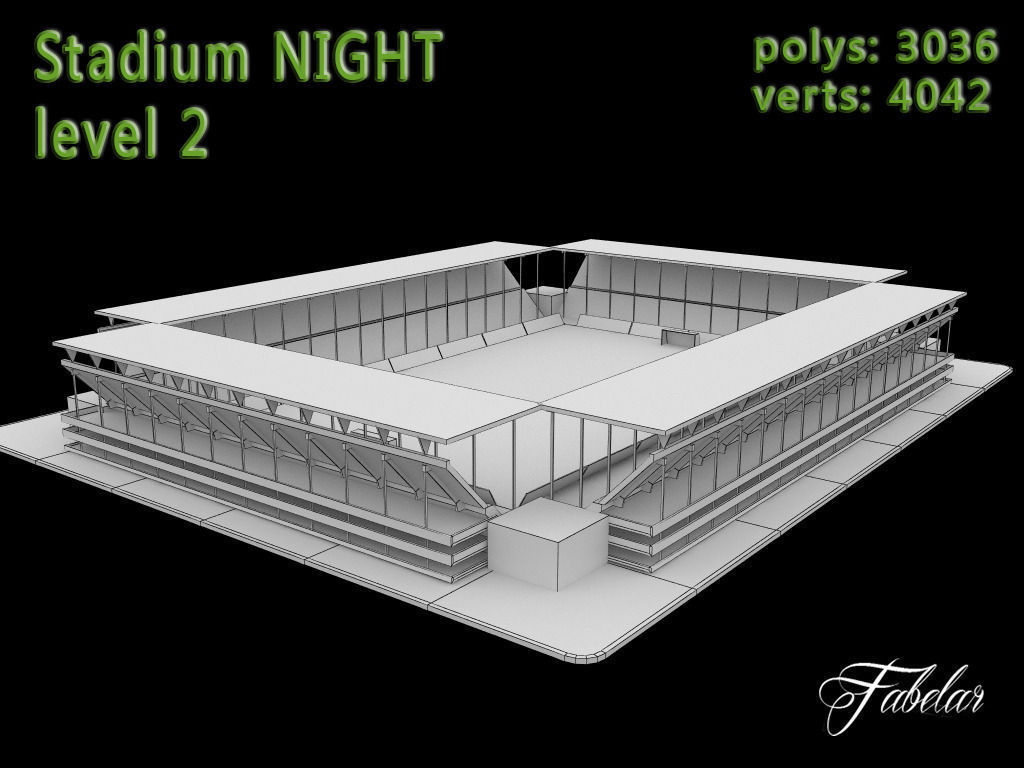 Stadium Level 2 Night Low-poly 3D model_11