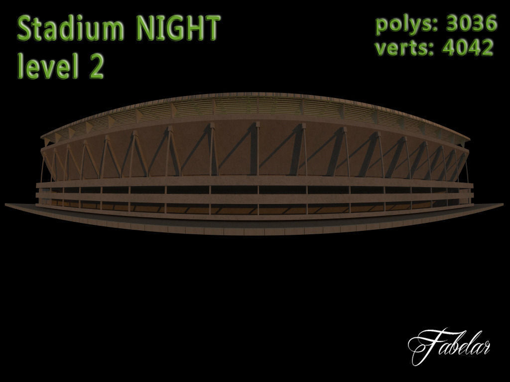 Stadium Level 2 Night Low-poly 3D model_4