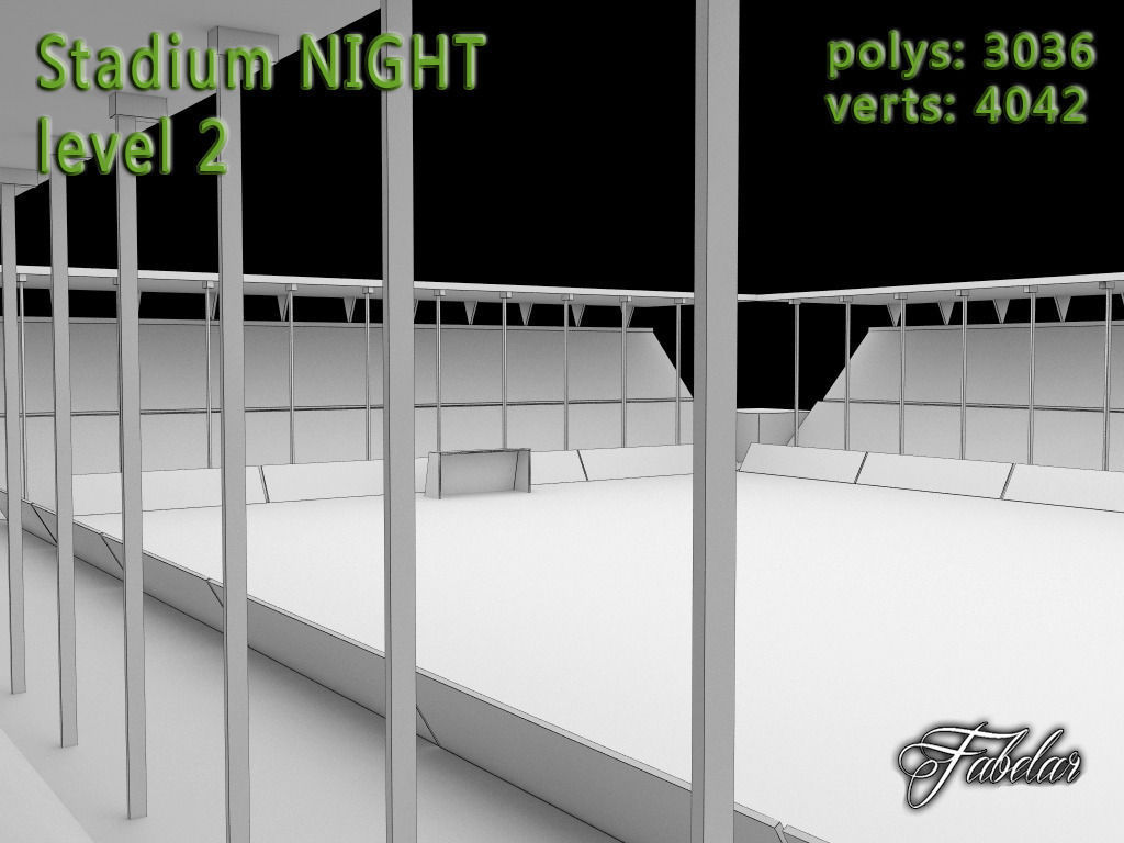 Stadium Level 2 Night Low-poly 3D model_14