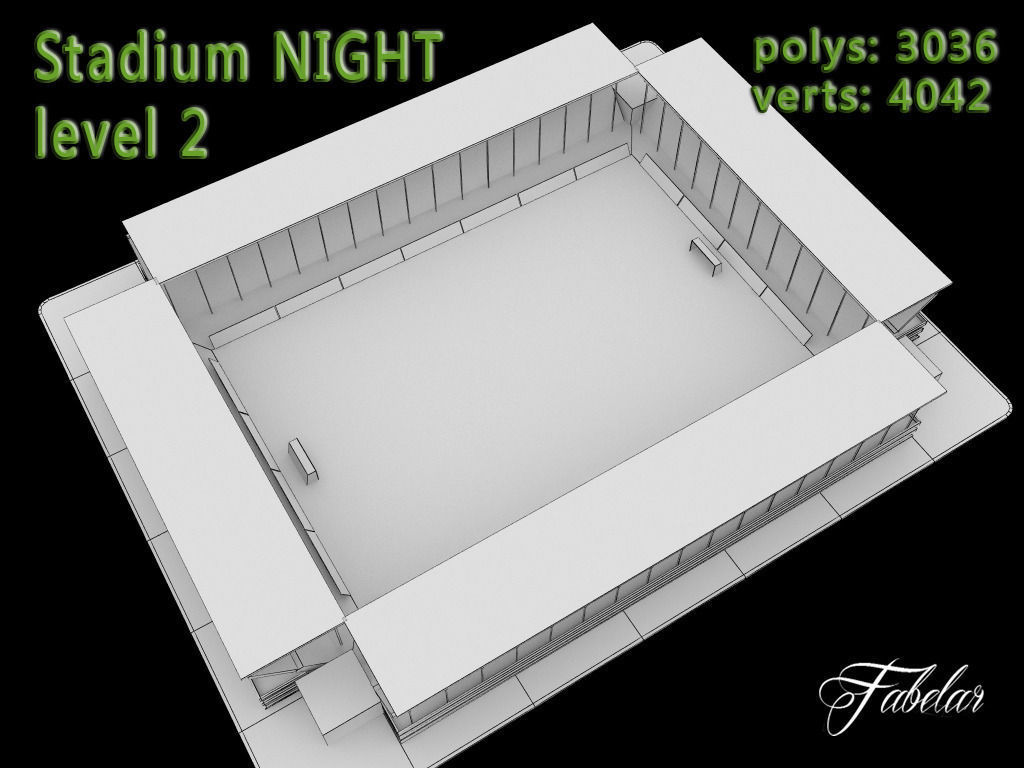 Stadium Level 2 Night Low-poly 3D model_12