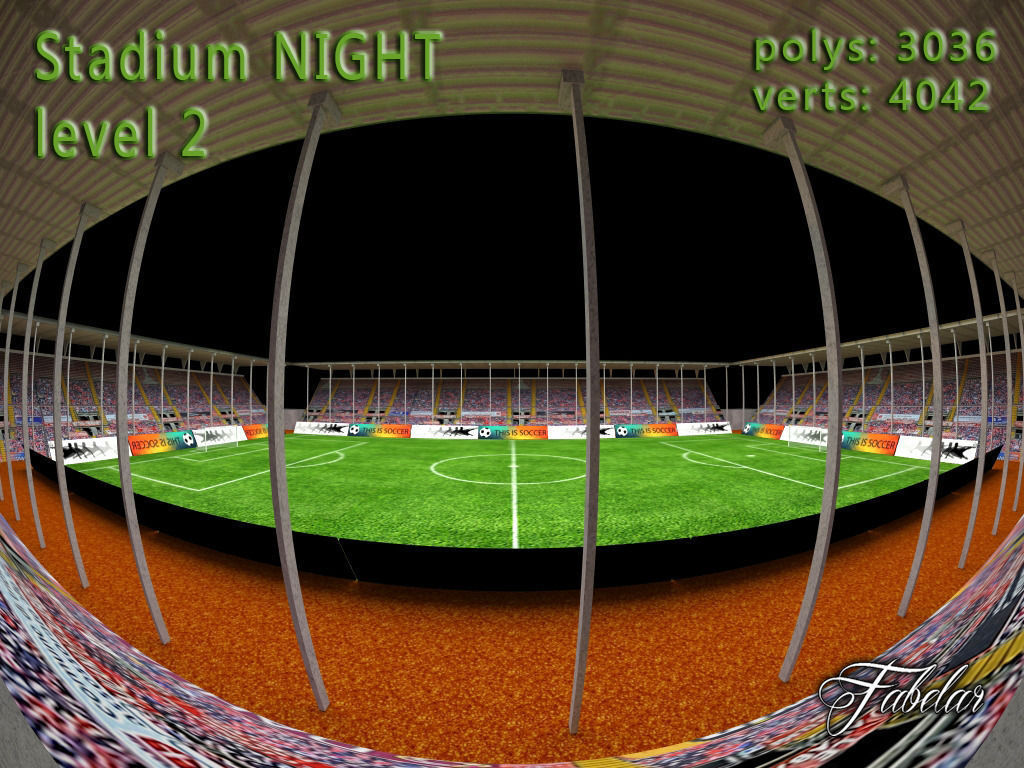 Stadium Level 2 Night Low-poly 3D model_6