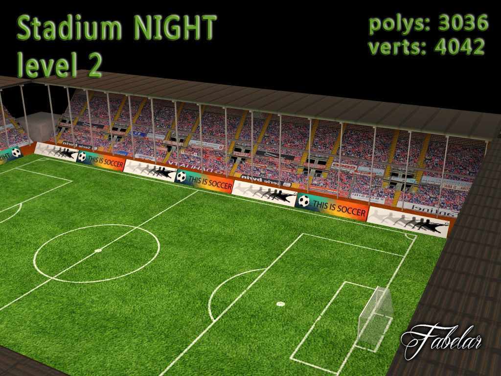 Stadium Level 2 Night Low-poly 3D model_10