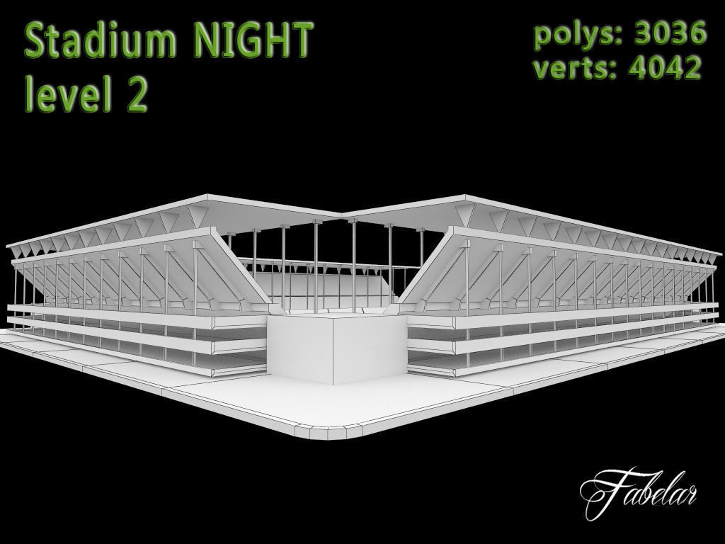 Stadium Level 2 Night Low-poly 3D model_13