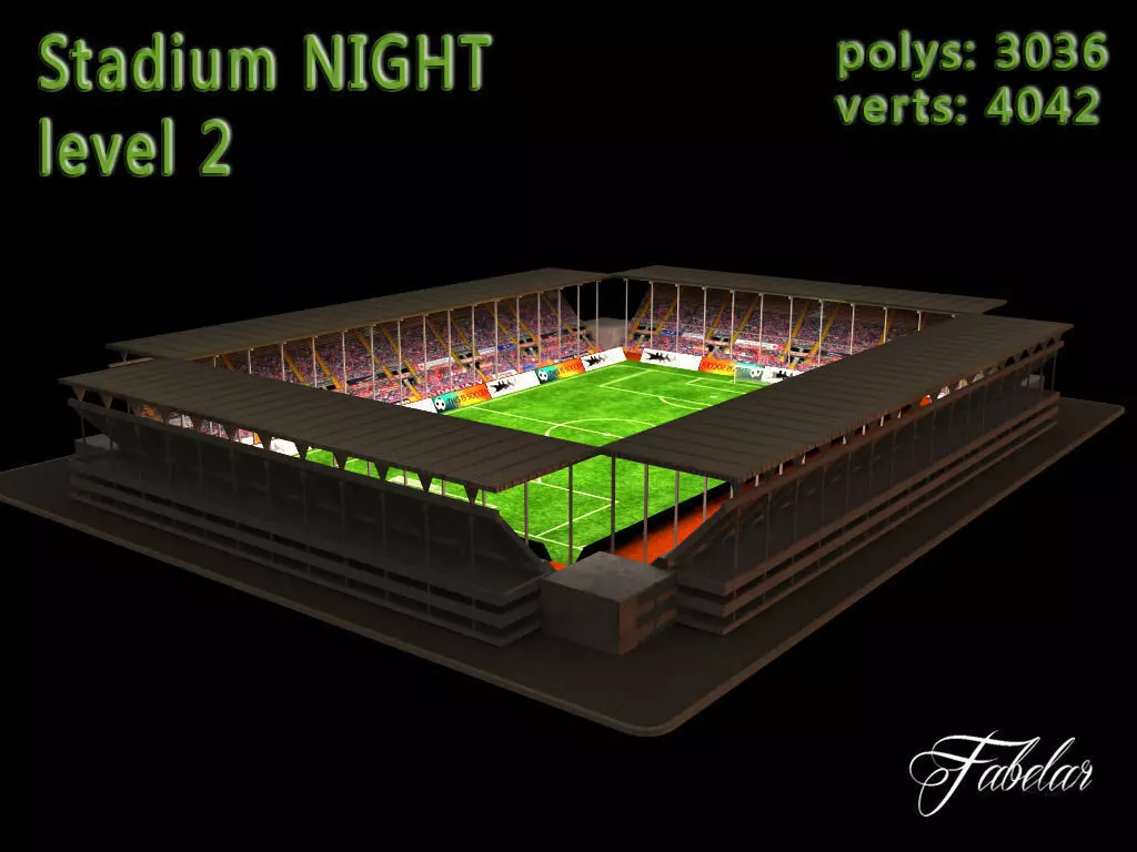Stadium Level 2 Night Low-poly 3D model_0
