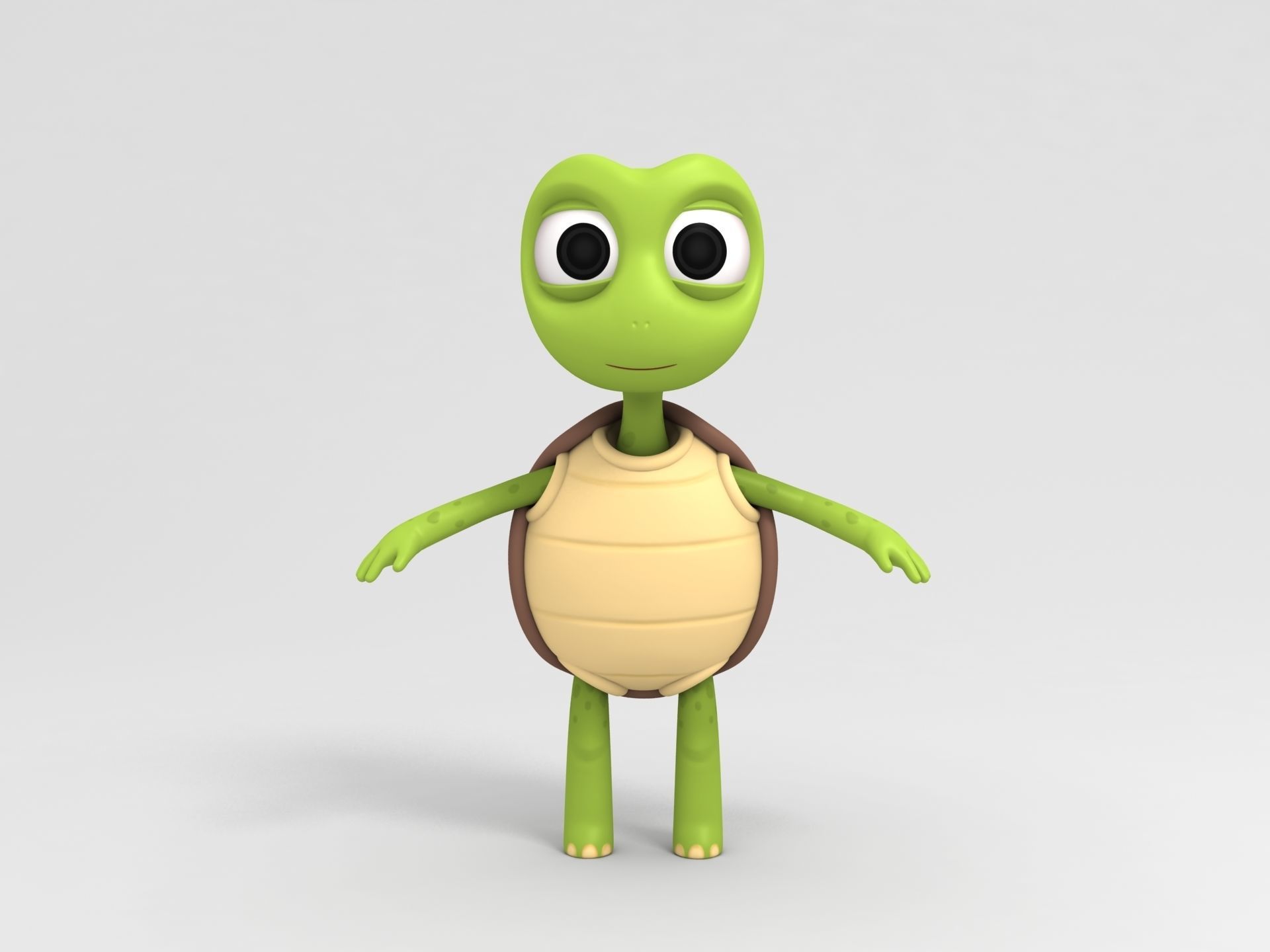 Turtle cartoon 3D model_2