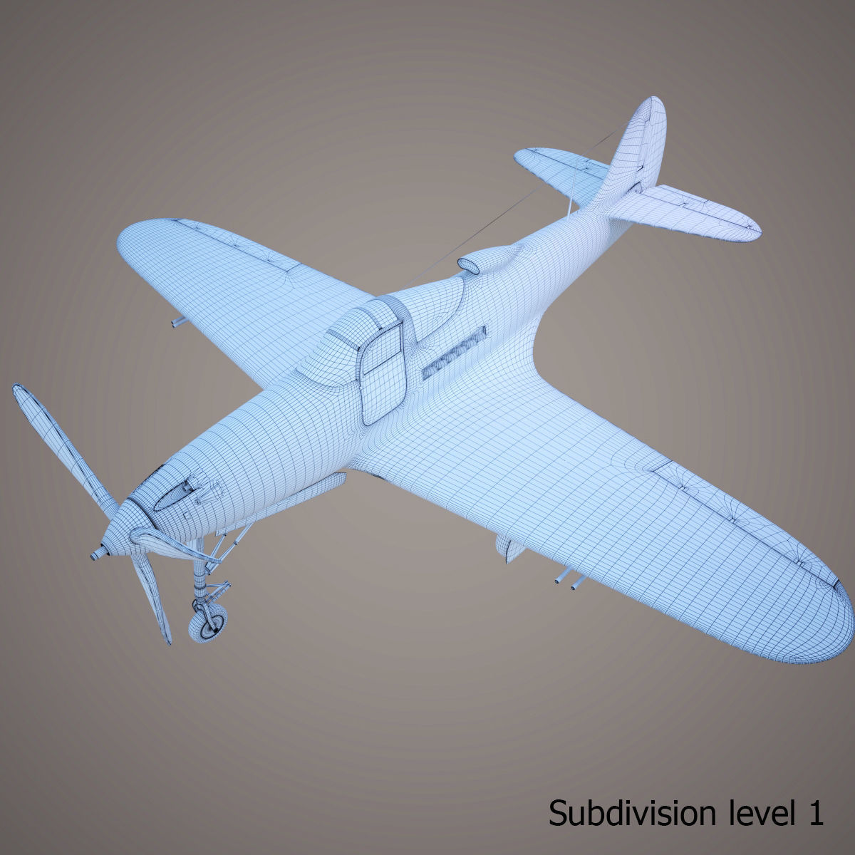 Bell P-39 Airacobra Low-poly 3D model_9