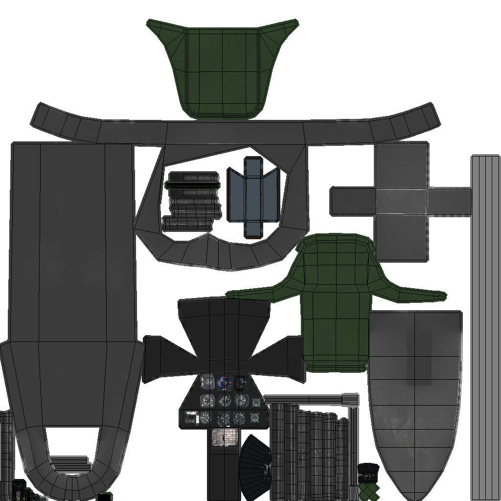 Bell P-39 Airacobra Low-poly 3D model_15