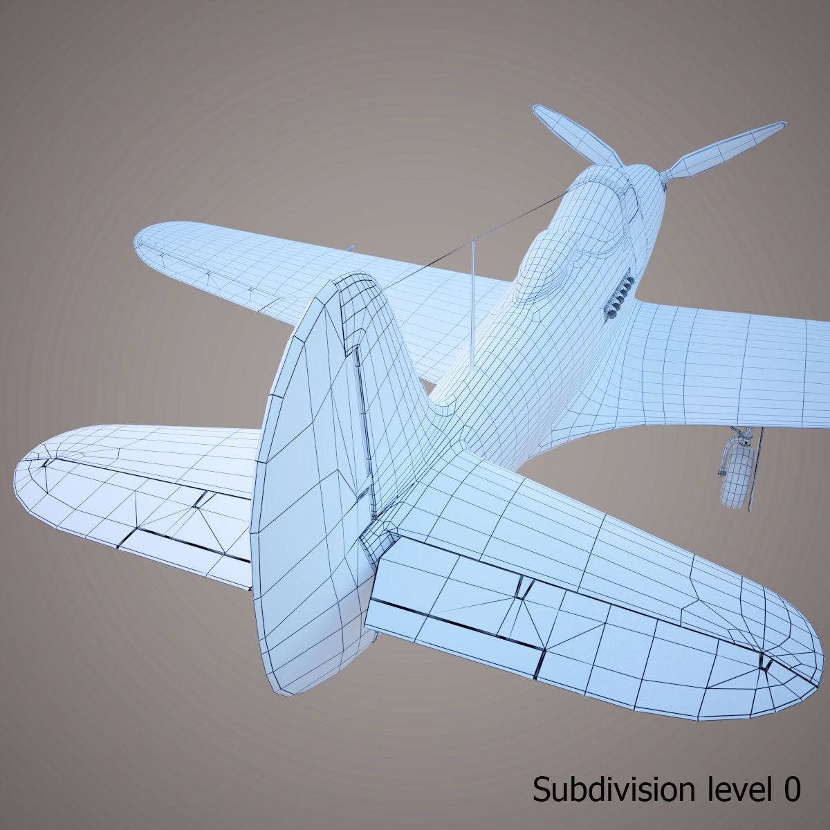 Bell P-39 Airacobra Low-poly 3D model_12