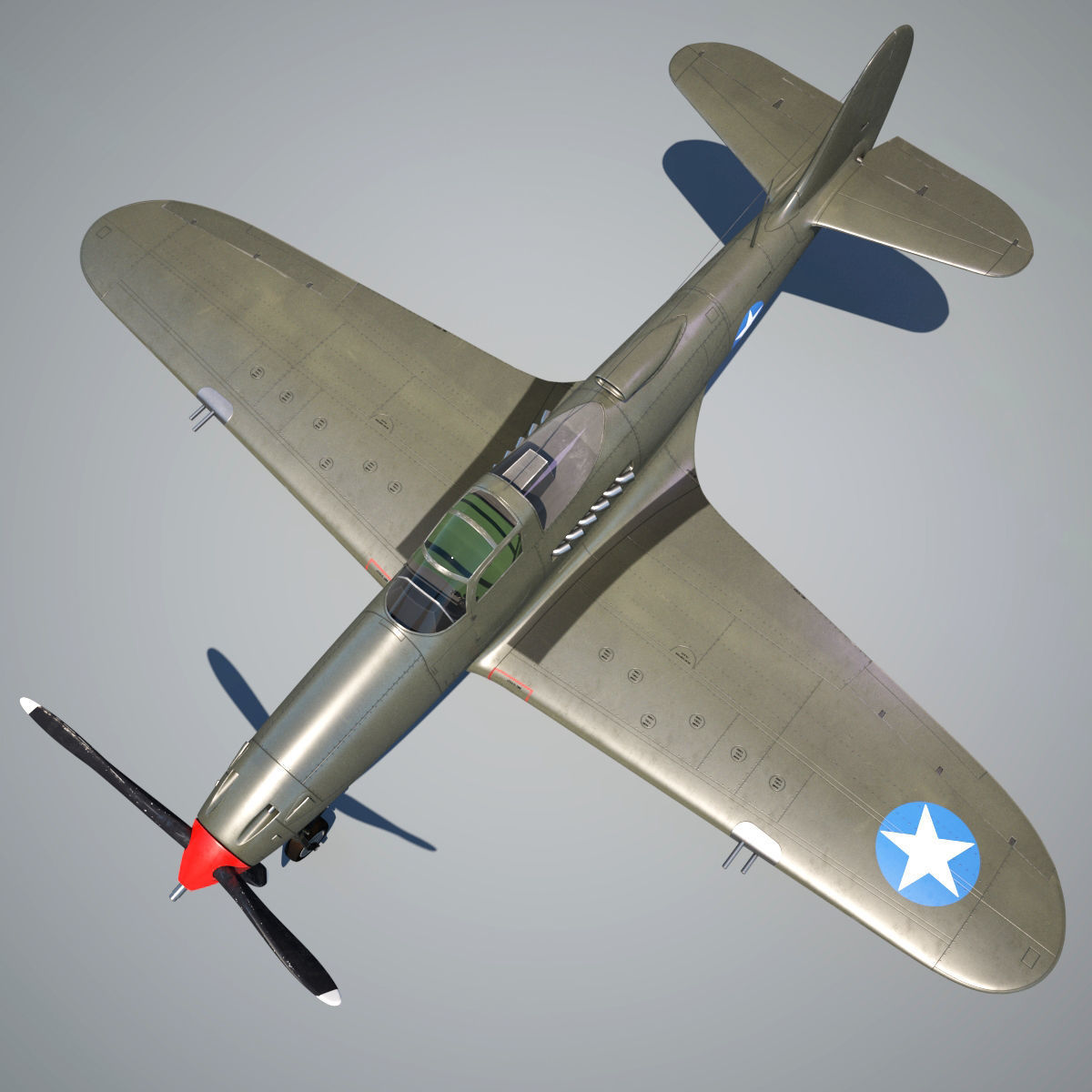 Bell P-39 Airacobra Low-poly 3D model_3