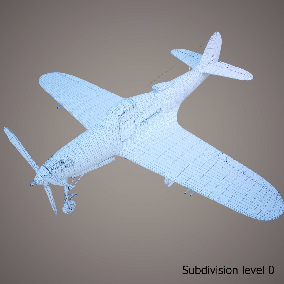 Bell P-39 Airacobra Low-poly 3D model_8