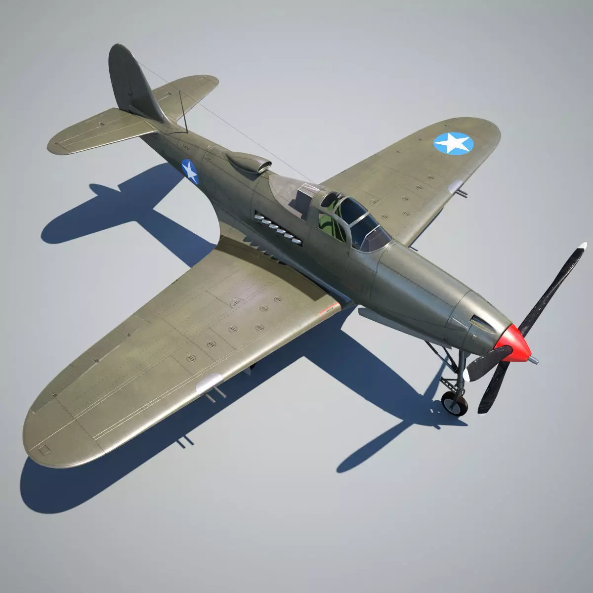 Bell P-39 Airacobra Low-poly 3D model_0