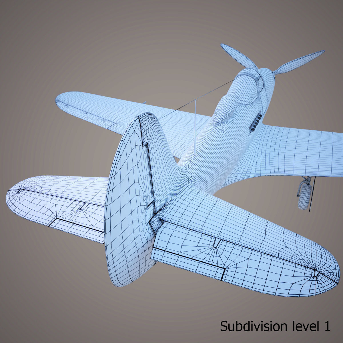 Bell P-39 Airacobra Low-poly 3D model_13
