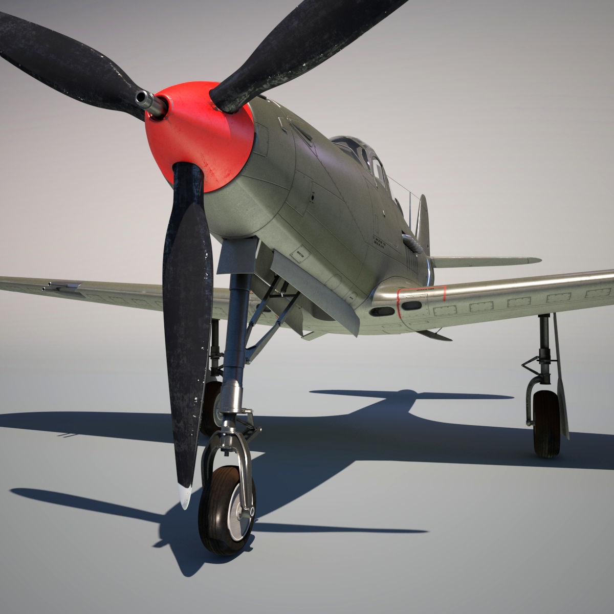 Bell P-39 Airacobra Low-poly 3D model_6