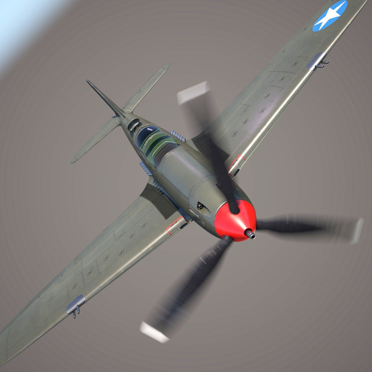 Bell P-39 Airacobra Low-poly 3D model_4