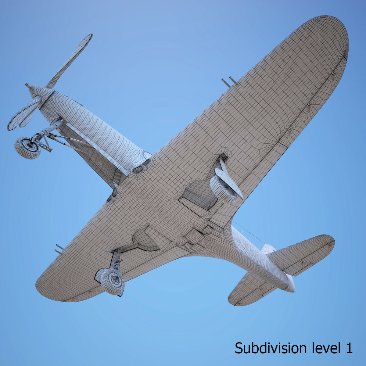 Bell P-39 Airacobra Low-poly 3D model_11