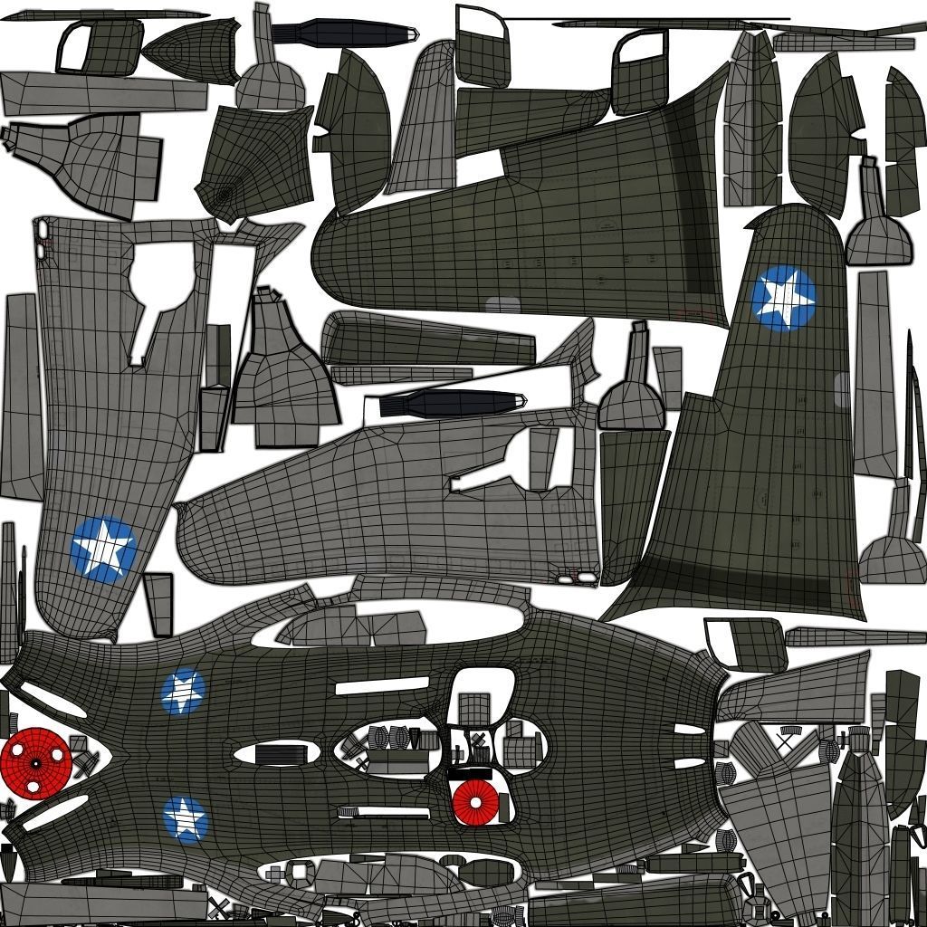 Bell P-39 Airacobra Low-poly 3D model_17