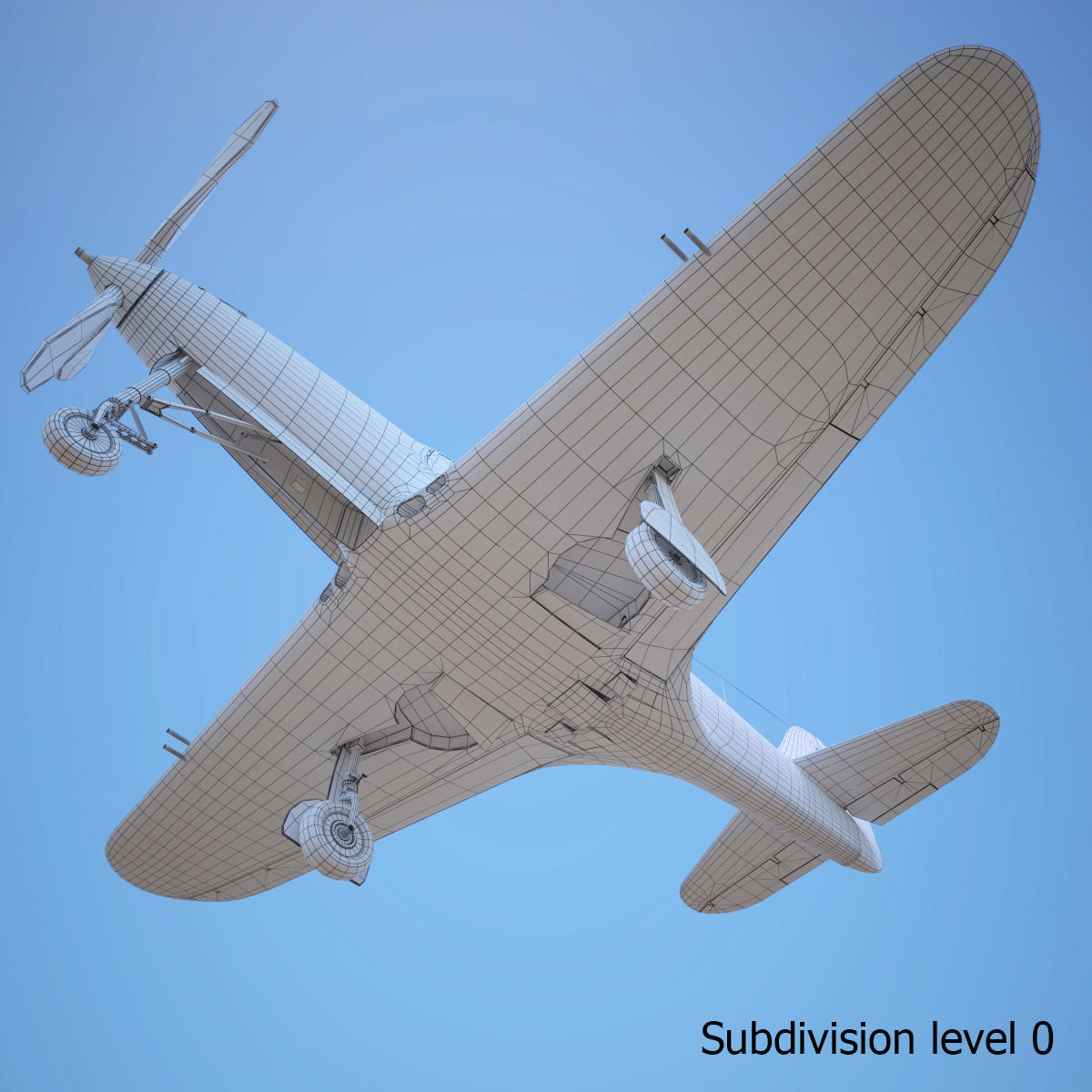 Bell P-39 Airacobra Low-poly 3D model_10