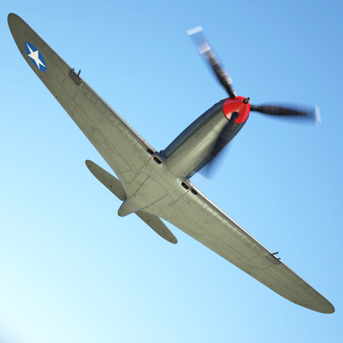 Bell P-39 Airacobra Low-poly 3D model_5