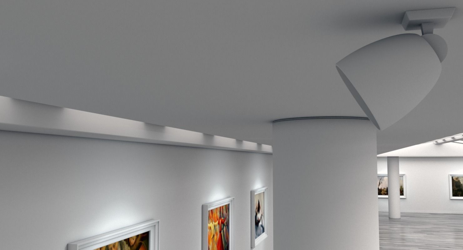 Art Gallery White 3D model_9