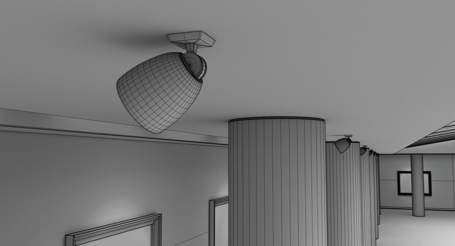 Art Gallery White 3D model_16