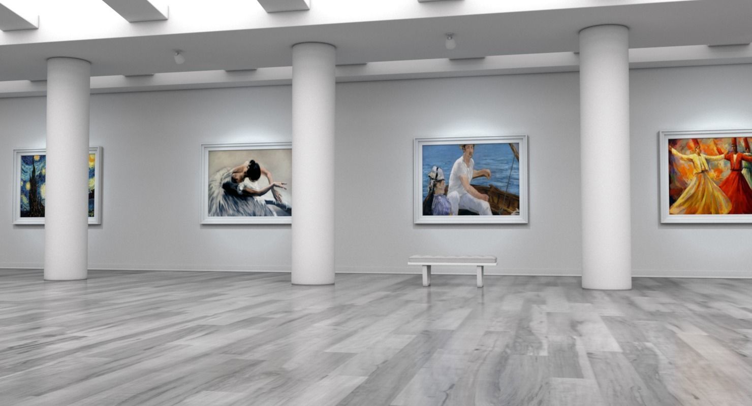 Art Gallery White 3D model_12