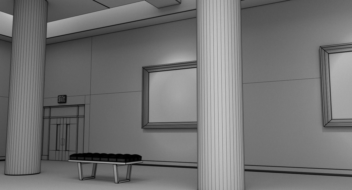 Art Gallery White 3D model_14