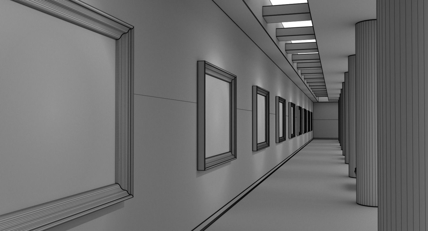 Art Gallery White 3D model_15