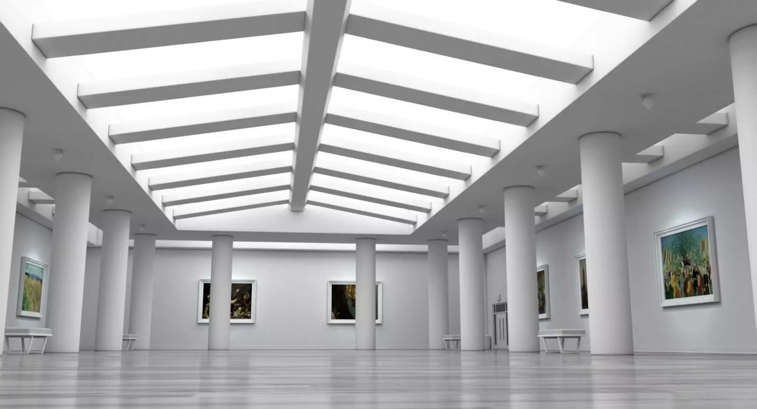 Art Gallery White 3D model_0