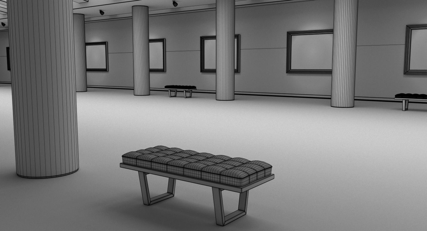 Art Gallery White 3D model_17