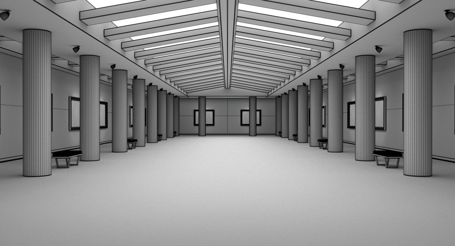 Art Gallery White 3D model_18