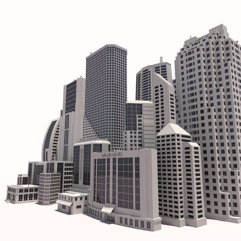 15 Buildings 3D model_7