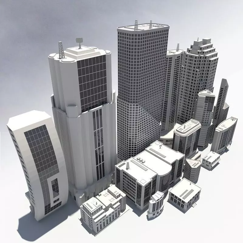 15 Buildings 3D model_0